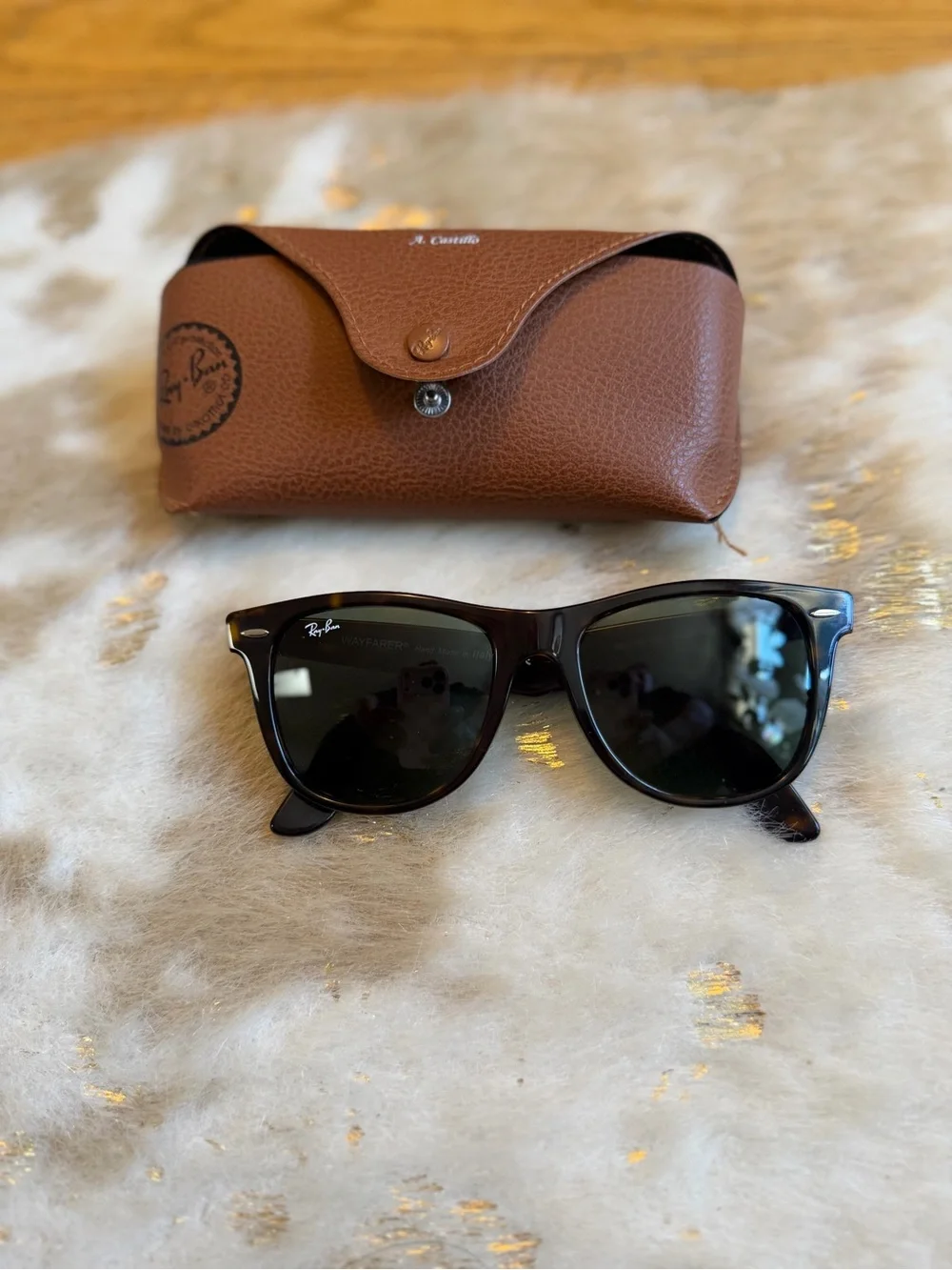 Ray-Ban New Wayfarer Classic Sunglasses - Tortoise Frame with Black Lenses